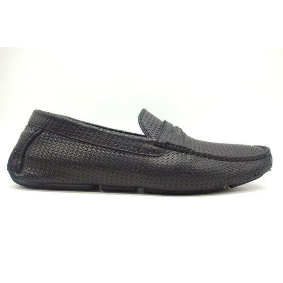 Aquatalia Black Leather Dress Casual Slip On Driving Loafers Shoes Men\'s 8 main image 5